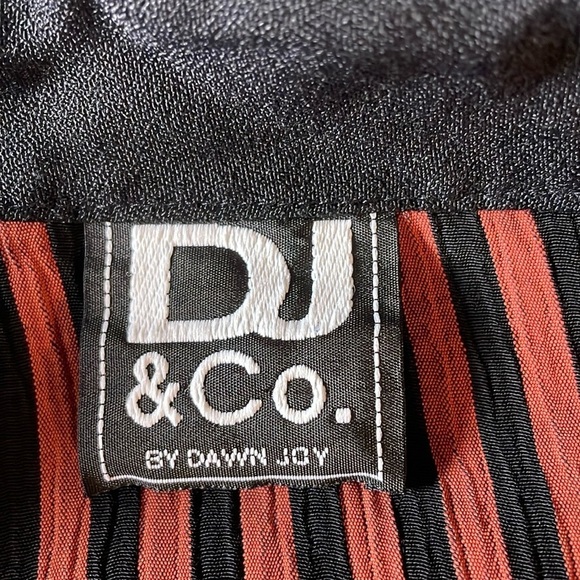 VTG Striped Jacket 10 90s Emo Dawn Joy 10 Rust Black Vertical Grunge Alt Goth - Picture 9 of 16